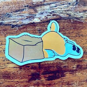 Head in the Bag Corgi Sticker